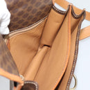CELINE Macadam Shoulder Bag PVC Leather Brown Gold Tone Auth 196130-18