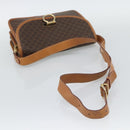 CELINE Macadam Shoulder Bag PVC Leather Brown Gold Tone Auth 196130-7