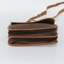 CELINE Macadam Shoulder Bag PVC Leather Brown Gold Tone Auth 196130-9
