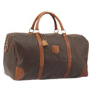 CELINE Macadam Boston Bag PVC Leather Brown Gold Tone Auth 196132-1