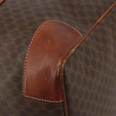 CELINE Macadam Boston Bag PVC Leather Brown Gold Tone Auth 196132-8