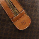 CELINE Macadam Boston Bag PVC Leather Brown Gold Tone Auth 196132-11