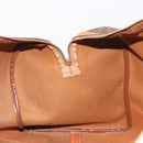 CELINE Macadam Boston Bag PVC Leather Brown Gold Tone Auth 196132-21