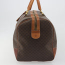 CELINE Macadam Boston Bag PVC Leather Brown Gold Tone Auth 196132-3