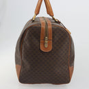 CELINE Macadam Boston Bag PVC Leather Brown Gold Tone Auth 196132-4