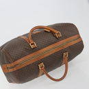 CELINE Macadam Boston Bag PVC Leather Brown Gold Tone Auth 196132-6