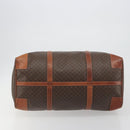 CELINE Macadam Boston Bag PVC Leather Brown Gold Tone Auth 196132-5