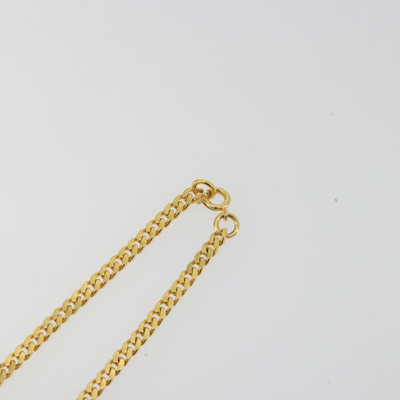 CELINE Macadam Necklace Metal Gold Tone Black Auth 196133A