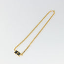 CELINE Macadam Necklace Metal Gold Tone Black Auth 196133A-2