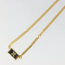 CELINE Macadam Necklace Metal Gold Tone Black Auth 196133A-4
