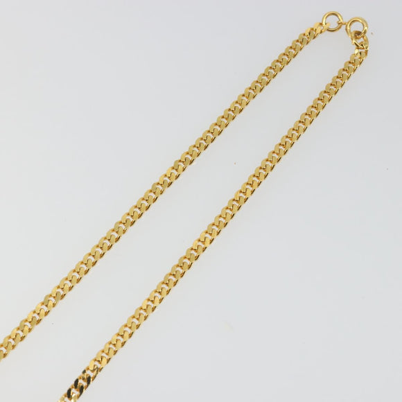 CELINE Macadam Necklace Metal Gold Tone Black Auth 196133A