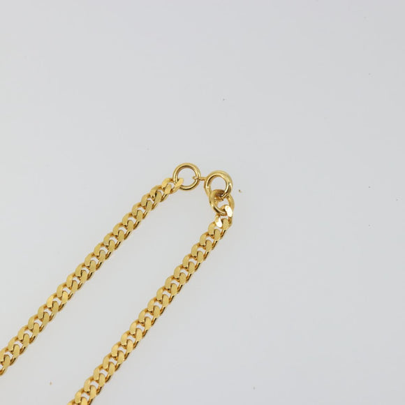CELINE Macadam Necklace Metal Gold Tone Black Auth 196133A