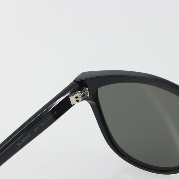 SAINT LAURENT Sunglasses Plastic Black Silver Auth 196140A
