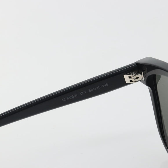 SAINT LAURENT Sunglasses Plastic Black Silver Auth 196140A