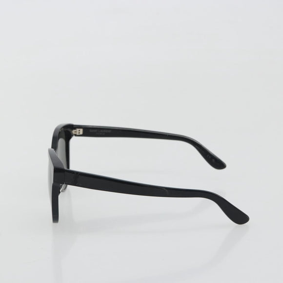 SAINT LAURENT Sunglasses Plastic Black Silver Auth 196140A
