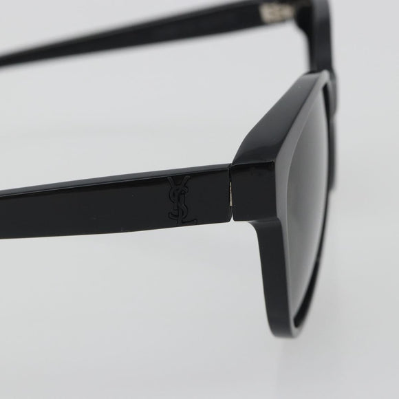 SAINT LAURENT Sunglasses Plastic Black Silver Auth 196140A
