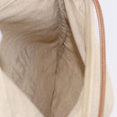 HERMES Arena MM Shoulder Bag Canvas Beige Gold Tone Auth 196144-18