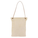 HERMES Arena MM Shoulder Bag Canvas Beige Gold Tone Auth 196144-3