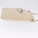 HERMES Arena MM Shoulder Bag Canvas Beige Gold Tone Auth 196144-4