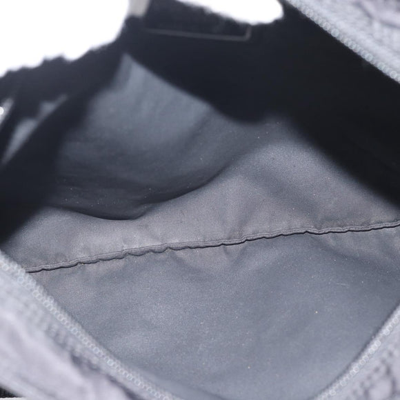 PRADA Shoulder Bag Nylon Black Silver Auth 196146A