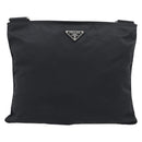 PRADA Shoulder Bag Nylon Black Silver Auth 196146A-2