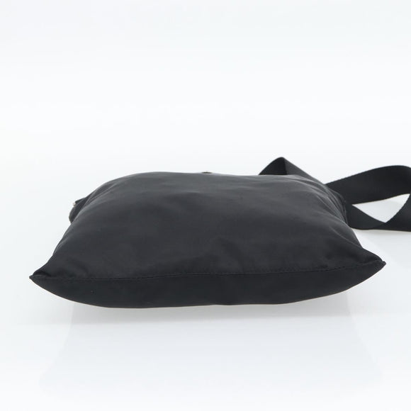 PRADA Shoulder Bag Nylon Black Silver Auth 196146A