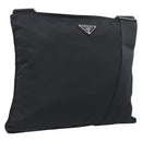 PRADA Shoulder Bag Nylon Black Silver Auth 196147A-1