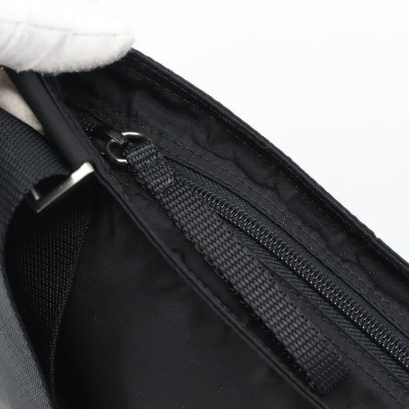 PRADA Shoulder Bag Nylon Black Silver Auth 196147A