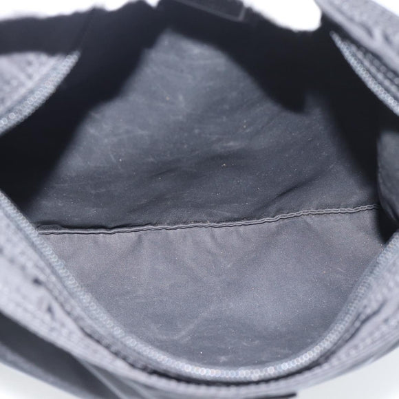 PRADA Shoulder Bag Nylon Black Silver Auth 196147A