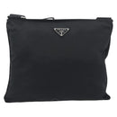 PRADA Shoulder Bag Nylon Black Silver Auth 196147A-2