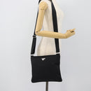 PRADA Shoulder Bag Nylon Black Silver Auth 196147A-22