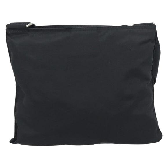 PRADA Shoulder Bag Nylon Black Silver Auth 196147A