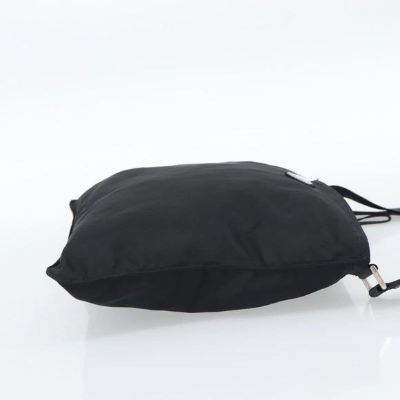 PRADA Shoulder Bag Nylon Black Silver Auth 196147A