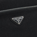 PRADA Hand Bag Patent Black Silver Auth 196149A-14