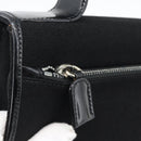 PRADA Hand Bag Patent Black Silver Auth 196149A-15
