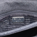 PRADA Hand Bag Patent Black Silver Auth 196149A-16