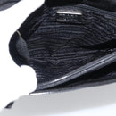 PRADA Hand Bag Patent Black Silver Auth 196149A-17