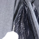 PRADA Hand Bag Patent Black Silver Auth 196149A-18