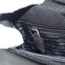 PRADA Hand Bag Patent Black Silver Auth 196149A-20