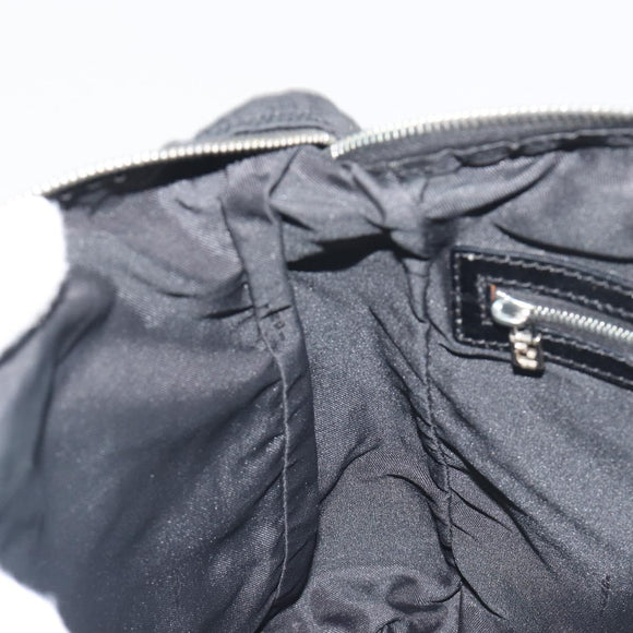 FENDI Zucca Canvas Shoulder Bag Black Silver Auth 196150