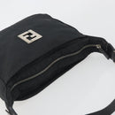FENDI Zucca Canvas Shoulder Bag Black Silver Auth 196150-6