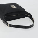 FENDI Zucca Canvas Shoulder Bag Black Silver Auth 196150-7