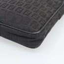 FENDI Zucchino Canvas Shoulder Bag Black Silver 8BT053 Auth 196151-9
