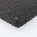 FENDI Zucchino Canvas Shoulder Bag Black Silver 8BT053 Auth 196151-14