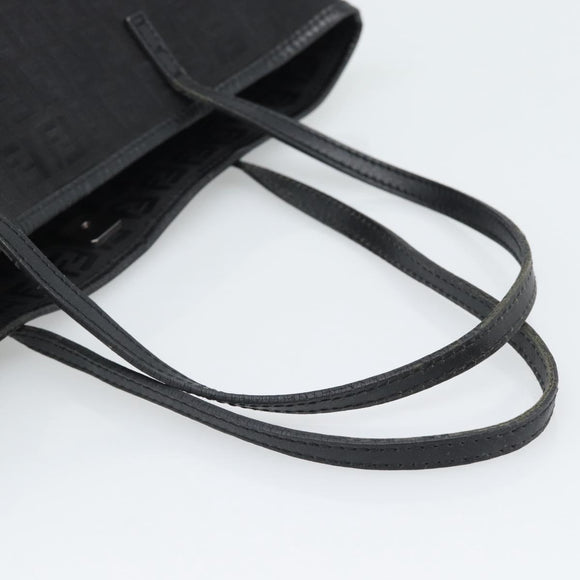 FENDI Zucchino Canvas Tote Bag Black 8BH074 Auth 196152