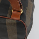 FENDI Pecan Backpack PVC Leather Brown Gold Tone Auth 196153-18