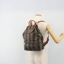 FENDI Pecan Backpack PVC Leather Brown Gold Tone Auth 196153-28