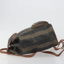 FENDI Pecan Backpack PVC Leather Brown Gold Tone Auth 196153-4