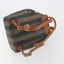 FENDI Pecan Backpack PVC Leather Brown Gold Tone Auth 196153-8
