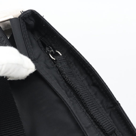 PRADA Shoulder Bag Nylon Black Silver Auth 196155A